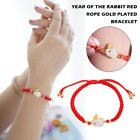 Lucky Women Year of the Rabbit Pendant Bracelet Red Jewelry Rope S6P7