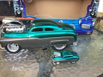 49 MERCURY TWO TONE GREEN   RARE BUILD-IT-KIT 1:18 1 :64 Duplicate Car W/Box - Image 1 of 4