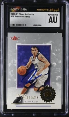 Jason Williams Auto CGC JSA 2000-01 Fleer Authority #79 White Chocolate Kings Foto 1 de 2