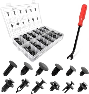 240 PCS Car Retainer Clips Auto Fasteners Push Trim Clips Pin Rivet Bumper Kit - Picture 1 of 8