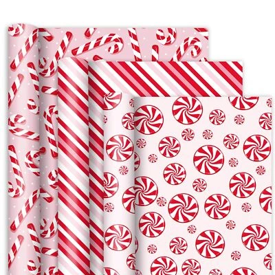 Christmas Wrapping Paper - Mini Roll - 17 Inch x 16.4 Ft Candy Cane Stripe Gi... - Image 1 of 4