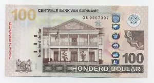 Suriname 100 Dollars 1-4-2012 Pick 166 UNC Uncirculated Banknote - Picture 1 of 2