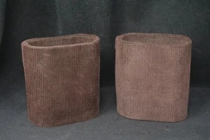 Vintage Brown Corduroy Backgammon Dice Cups 3 1/8" Tall by 2 7/8" Wide - Picture 1 of 3