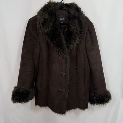 Vintage Esprit Dark Brown Penny Lane Short Coat Sz XL - Image 1 of 4