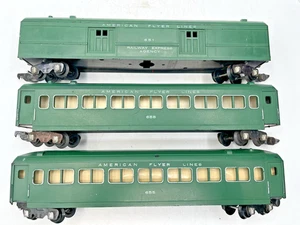 (2x) Gilbert American Flyer S Gauge #655 & (1x) 651 New Haven Passenger Cars - Picture 1 of 6