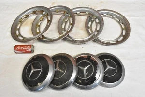 Vintage 1961 Mercedes Benz 190 Hubcaps & Rings - Picture 1 of 11
