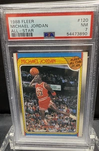 1988 FLEER MICHAEL JORDAN ALL-STAR #120 PSA 7 - Foto 1 di 2