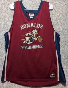 Walt Disney World DONALD DUCK FOWL SHOTS Basketball Jersey Tank Mens XL - Picture 1 of 9