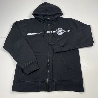 Element Sudadera con Capucha Para Hombre L Negro Logo Cremallera Completa Polar Skateboarding Foto 1 de 4