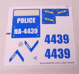 LEGO City Police Heavy Duty Helicopter 4439 Original Sticker Label Sheet