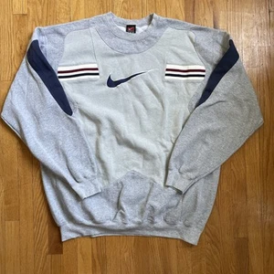 Vintage Nike Men's Sweatshirt Size XL Gray Center Swoosh Y2k Team Streetwear - Picture 1 of 8