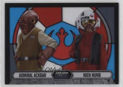 2016 Star Wars Evolution Stained Glass Pairings Admiral Ackbar Nien Nunb #8 0b0g - Image 1 of 3