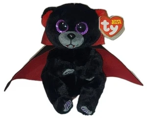 Ty Beanie Bellies BEARLA Halloween Vampire Bear (6 Inch) NEW Stuffed Animal Toy - Picture 1 of 8
