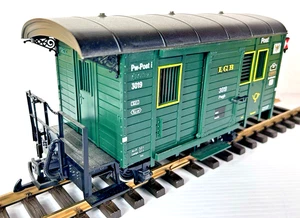 LGB 3019 G Scale Lighted Postal Wagon Metal Wheels W/ Box - Picture 1 of 14