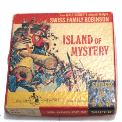 Disney Super 8 ISLA DEL MISTERIO Swiss Family Robinson 200 ft blanco y negro silencioso 200 ft Foto 1 de 3