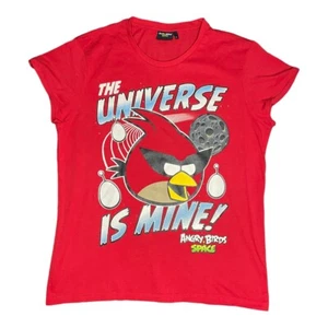 Angry Birds Space Tee Vintage Cartoon Printed T-Shirt Red Loungewear XL VGC - Picture 1 of 12
