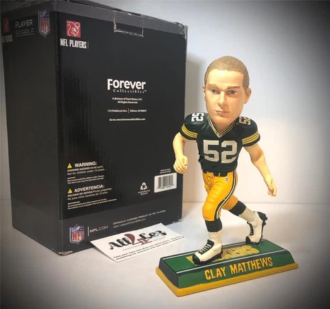 2010 GREEN BAY PACKERS CLAY MATTHEWS "END ZONE" FOCO BOBBLEHEAD #'d Cover