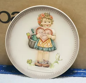 Piatto Vintage 1985 "M J Hummel" Goebel Regalo San Valentino Ragazza Deco 6" #738 - Foto 1 di 4