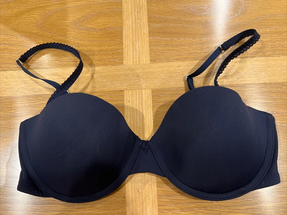 GILLY HICKS Hollister Abercrombie PUSH UP STRAPLESS Multi Way BRA Navy Blue 34C - Image 1 of 4