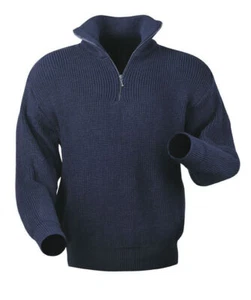 TOP Arbeitspullover Berufspullover Strickpulli Blau BW Pullover Troyer Kalle NEU - Bild 1 von 3