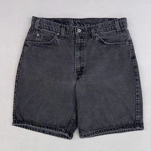 Vintage Levis 550 Shorts Mens 34 Black Relaxed Faded Jean Jorts Orange Tab Y2K - Picture 1 of 10