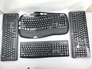 x 4 - HP Logitech Microsoft Wireless Keyboard - KBRF1921, KG1061, Y-R0015, K350 - Picture 1 of 23
