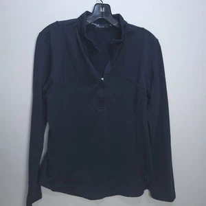 Spyder Pullover Oberteil Jacke Damen Large 1/4 Zip Langarm Daumenlöcher Navy L - Bild 1 von 15