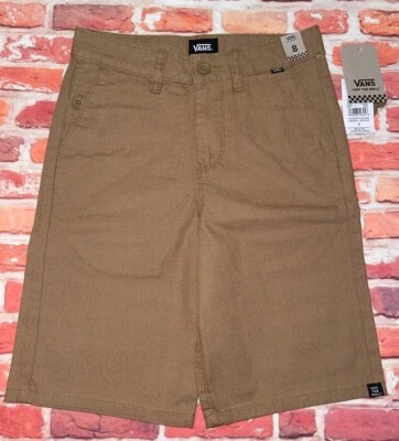 VANS Off The Wall Boys Orderly Chino Shorts Khaki Tan Brown - Image 1 of 4