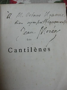 1886 Les cantilènes Jean Moréas EO Envoi à Uzanne Poèsie symboliste symbolisme - Picture 1 of 7
