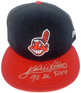 Sandy Alomar signed Hat autographed inscribed 90 ROY Cleveland Indians PSA COA