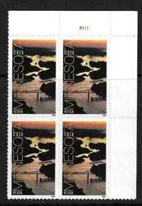 USA SC # 4266 Minnesota Statehood  , BLK4 Plate number . MNH - Picture 1 of 1