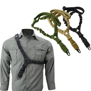 Single Point Gun Sling Schouderriem Rifle Touw Riem Met Metalen Gesp Shot - Picture 1 of 18