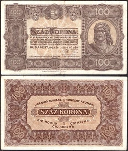 100 Coronas 1923 - Hungría - Pick:73 - "F" -F96 - Imagen 1 de 4