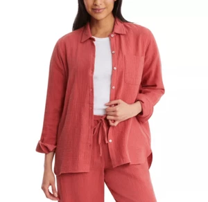 Jessica Simpson NWT Coral Gauze Blouse L - Picture 1 of 6