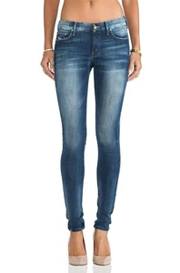 Mother The Looker Tequila Truth Jeans Size 26 Blue Denim Whiskering Skinny - Picture 1 of 6