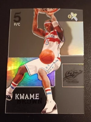 Tarjeta de baloncesto E-X Washington Wizards 2003-04 #8 tarjeta de acetato marrón Kwame Foto 1 de 2