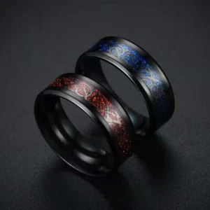 Men's Ring Dragon Celtic Tungsten Titanium Steel Wedding Fashion Band - Picture 1 of 14