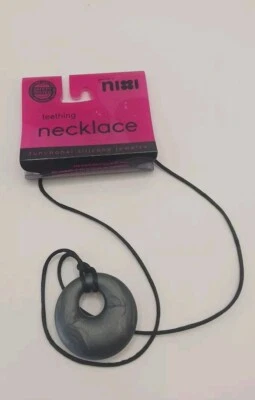 Collar Colgante Nixi Funcional Silicona Dentición Bebé Nuevo Para Mamá Ónix/Gris Foto 1 de 4