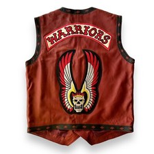 The Warriors Vest Brown Leather Movie Replica Costume Michael Beck Motorcycle