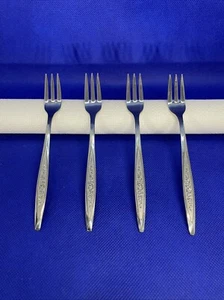 Wm Rogers IS Stainless Steel Royal Bouquet Cocktail Forks Flatware Mint Lot Of 4 - Picture 1 of 6
