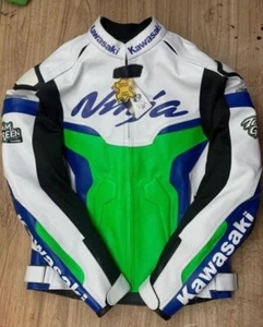 Chaqueta de motociclista Kawasaki ZX-10R de cuero para carreras de motocicletas - Imagen 1 de 7