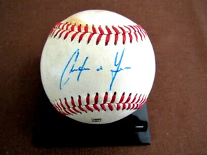 CHRISTIAN YELICH MARLINS ROOKIE BREWERS SIGNED AUTO GAME USED ML BASEBALL JSA - Picture 1 of 3