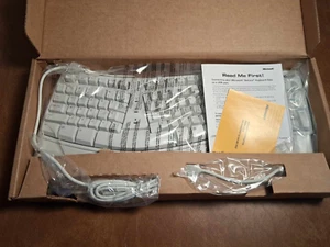 Microsoft Natural Keyboard Elite Vintage White Beige USB PS2 Keyboard New in box - Picture 1 of 9