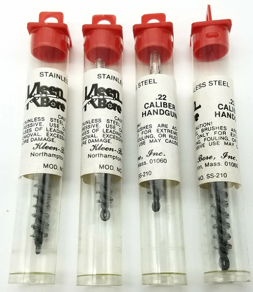 Lot of 4 KleenBore .22 Caliber Handgun Brushes, SS-210  - Image 1 of 1