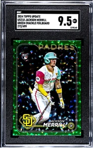 Jackson Merrill 2024 Topps Actualización Green Crackle Foilboard Rookie RC/499 SGC 9.5 - Imagen 1 de 2