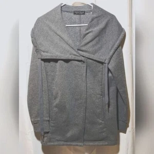 Bagatelle Women's Oversized Neck Gray Fleece Medium Snap Closure Jacket - Picture 1 of 7