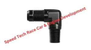 Goodridge AN822-04DBK -4 AN x 1/4 NPT 90 Degree Fit Adapter, Black @ Speed T - Foto 1 di 1