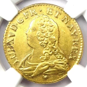 1727/6 France Louis XV Louis d'Or 1L'OR Coin - NGC Uncirculated Details (UNC MS) - Picture 1 of 6