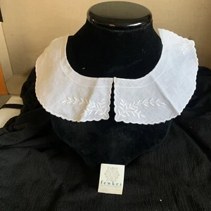 Fewkes Nottingham Vintage Floreale Ricamato Cotone Bianco Collare X 5 Paia - Foto 1 di 4