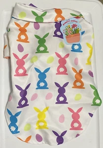 Puppy’s Patch Bunny Shirt Pink Bow Tie Size M Polyester Colorful Leash Hole NWT - Picture 1 of 11